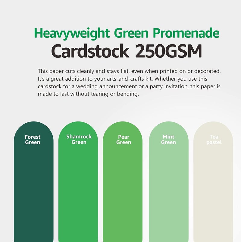 BearBoss Green Colored Cardstock Thick Paper 50 Sheets, 8.5" x 11" Heavyweight 92lb Cover Card Stock for Crafts and DIY Cards Making - Image 3